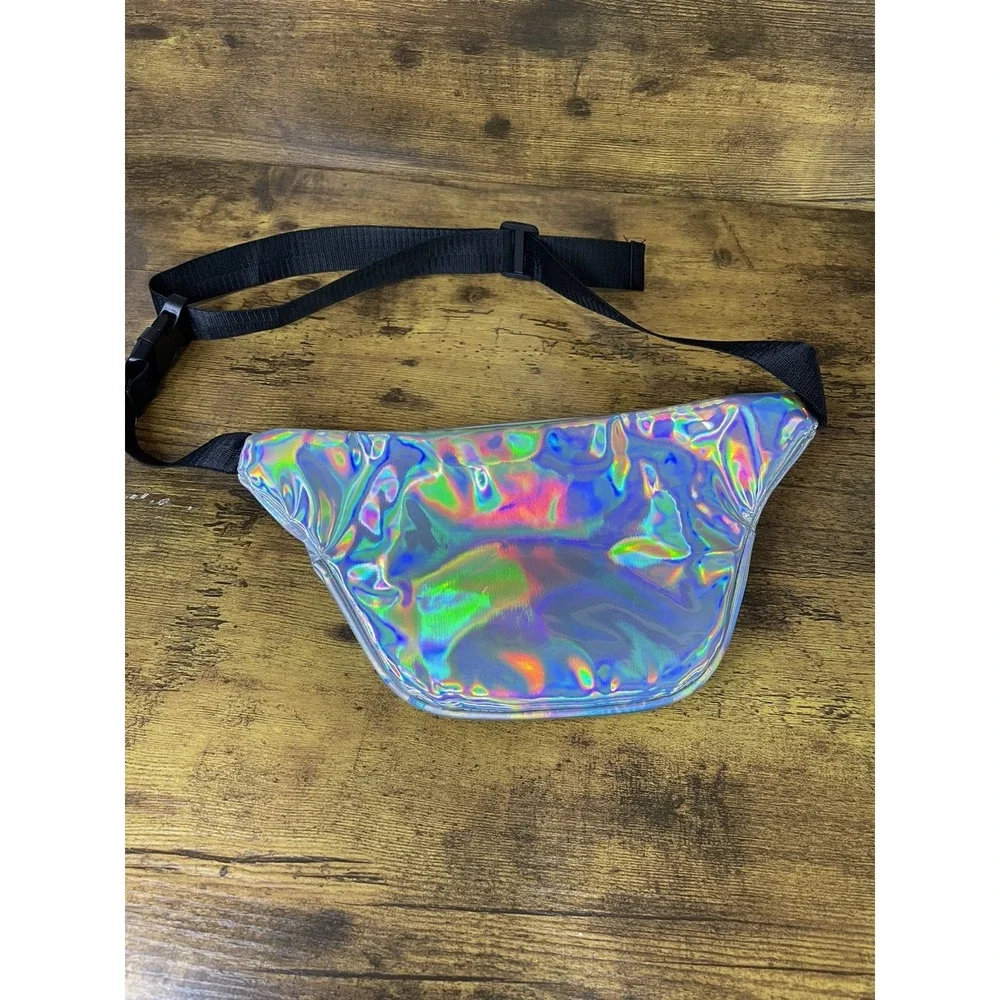 Mirror Prism White Multi-Colored Waist/Shoulder Bag Fanny Pack